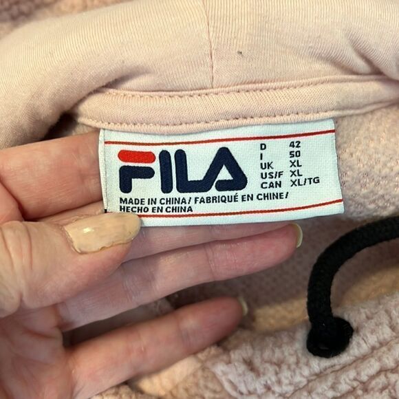 Fila szXL (seems smaller) pink pull over sherpa style hoodie GUC - Picture 4 of 10